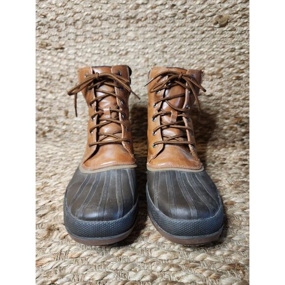 Sperry Mens 10 Cold Bay Warm Winter Snow Rain Boots Waterproof Leather Tan/Brown main image 4